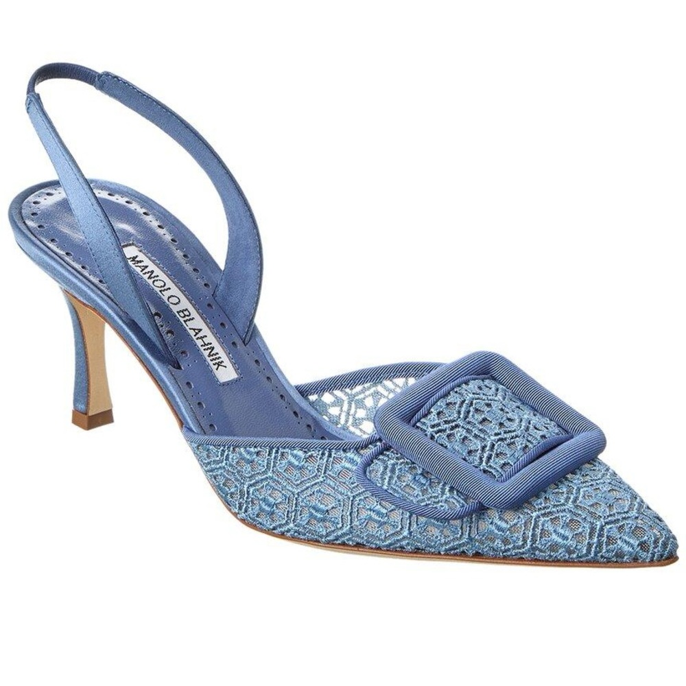 Rare Manolo Blahnik Slingbacks Size 40 - Maysli Lace 70